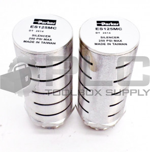 LOT OF 2 NEW PARKER SCHRADER BELLOWS ES125MC MUFFLER 1-1/2" NPT
