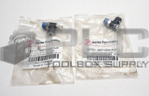 LOT OF 2 NEW JUPITER PNEUMATICS 4827100615JP RIGHT ANGLE FLOW CONTROL VALVE 