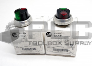 LOT OF 2 NEW ALLEN BRADLEY 800T-N52 /B CLUSTER PILOT LIGHT LENS CAP RED/GREEN 