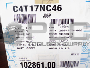 NEW LESSON C4T17NC46 MOTOR 1/2 HP 1725 RPM 3 PH SEALED
