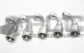 LOT OF 5 NEW PARKER 13943-6-4 HOSE FITTING 1/4" ELBOW SWIVEL FEMALE