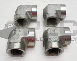 NEW LOT OF 4 PARKER FEMALE M0614 1 1/8" ID ELBOW FITTING