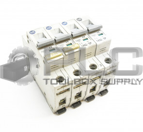 LOT OF 4 ALLEN BRADLEY 1492-SP1C030 CIRCUIT BREAKER 3AMP SER C