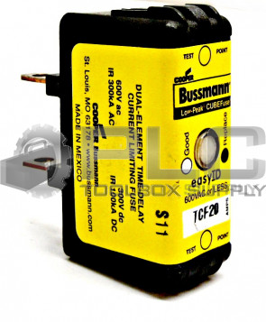 NEW BUSSMANN TCF20 LOW PEAK CUBE FUSE EASY ID 600VAC OR LESS TIME DELAY