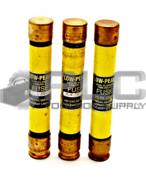 NEW LOT OF 3 BUSSMANN LPS-RK-20SP LOW PEAK DUAL ELEMENT TIME DELAY FUSE 