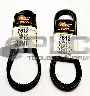 LOT OF 2 NEW PARTS MASTER 7612 V BELT 15610