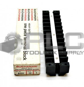 NEW BUCHANAN B112 TERMINAL BLOCK HEAVY DUTY SCREW TERMINAL ONE PIECE 12 CIRCUIT
