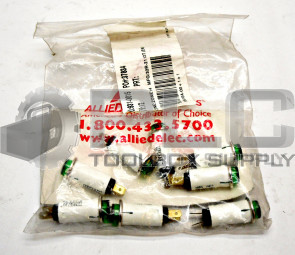 LOT OF 8 NEW LEECRAFT 32R-2112T INDICATOR LIGHT GREEN 125V TAB TERMINAL 32R2112T