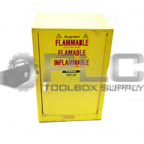 JUSTRITE FLAMMABLE LIQUID STORAGE CABINET H 35" X L 23" X W 18" 12 GAL