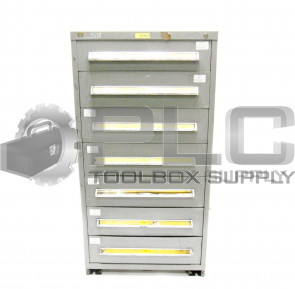 STANLEY STORAGE SYSTEMS VIDMAR CABINETS 7 DRAWERS H 59.5" X L 30"  X W 28"