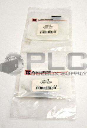 LOT OF 2 NEW EATON CUTLER HAMMER E30KC120 EXTENDED BUTTON BLACK OPEN