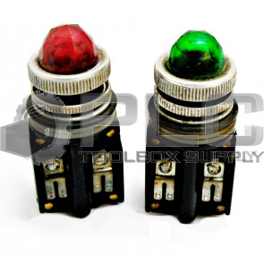 LOT OF 2 GENERAL ELECTRIC CR104C132 PIILOT LIGHT WITH CAP CR104C RED GREEN
