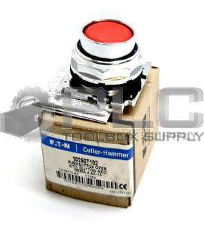 NEW EATON CUTLER HAMMER 10250T102 PUSHBUTTON OPERATOR MOMENTARY FLUSH 30MM RED