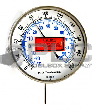 NEW H.O. TRERICE 52-2796-0 PRESSURE GAUGE 0-200F 0-95C 5227960