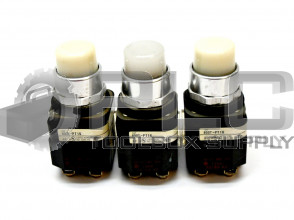 LOT OF 3 ALLEN BRADLEY 800T-PT16 SER.T WHITE ILLUMINATED MOMENTARY PUSHBUTTON