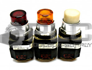 LOT OF 3 ALLEN BRADLEY 800T-PT16 SER.T RED WHITE AMBER PUSH BUTTON 