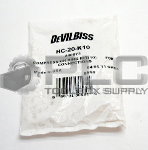 NEW BAG OF 10 DEVILBISS HC-20-K10 COMPRESSION RING HC20K10