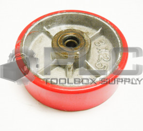 NEW POLYURETHANE ON CAST IRON WHEEL 8X2.5 ORANGE 