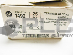 NEW BOX OF 24 ALLEN BRADLEY 1492-H4 / D TERMINAL BLOCK 
