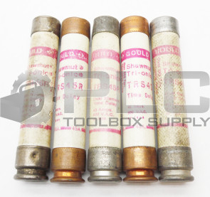LOT OF 5 GOULD TRS45R TIME DELAY FUSES 45AMP 600VAC