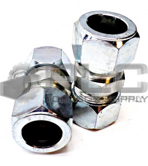 LOT OF 2 NEW PARKER P16BU 1" STRAIGHT UNION COMPRESSION FITTING 1" DIA