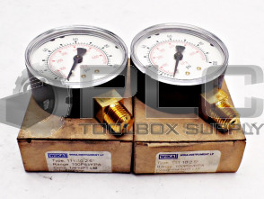 LOT OF 2 NEW WIKA 8990586 COMMERCIAL GAUGES TYPE 111.10 -100 PSI- SIZE 2.5"