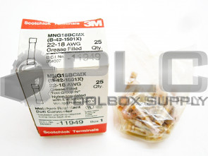NEW BOX OF 25 3M MNG18BCMX GREASE FILLED BUTTON FILLED CONNECTOR 