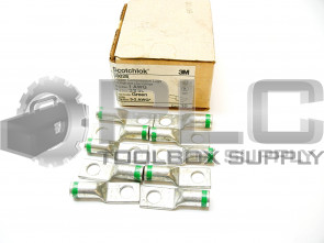 NEW BOX OF 10 3M  30028  COPPER COMPRESSION LUGS 3/8 GREEN 1 AWG 