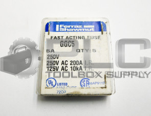 SEALED BOX OF 5 FERRAZ SHAWMUT GGC5 FAST ACTING FUSE 5A 250V 