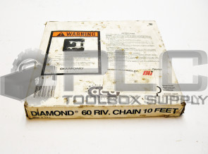 NEW DIAMOND CHAIN X-1233-010 CHAIN 60 RIVETED ROLLER 10FT