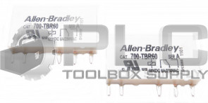 LOT OF 2 NEW ALLEN BRADLEY 700-TBR60 RELAY BLOCK STYLE 60VDC 6A/250VAC 700TBR60