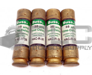 LOT OF 4 NEW BUSSMANN HAC-R-35 35AMP TIME-DELAY FUSES TYPE D 250V