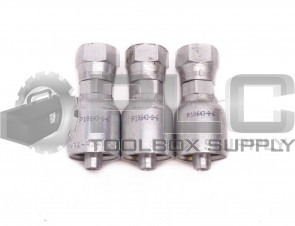 LOT OF 3 NEW PARKER 10643-8-6 HOSE FITTING 3/8" HOSE X 3/4" FEMALE JIC SWIVEL