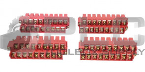 LOT OF 4 ALLEN BRADLEY 1746-RT25R RED TERMINAL BLOCKS
