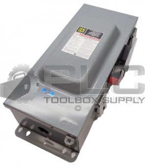 SQUARE D H363AWK SER F06 100AMP HEAVY DUTY SAFETY SWITCH 600VAC TYPE 3R 50/60HZ