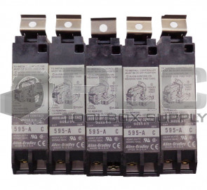LOT OF 5 ALLEN BRADLEY 595-A SER C AUXILIARY CONTACTS SIZES 0-5